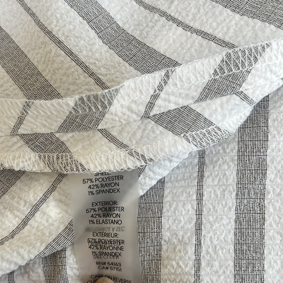 New! Calvin Klein SZ 8, white/grey striped faux wrap dress. - Picture 10 of 11